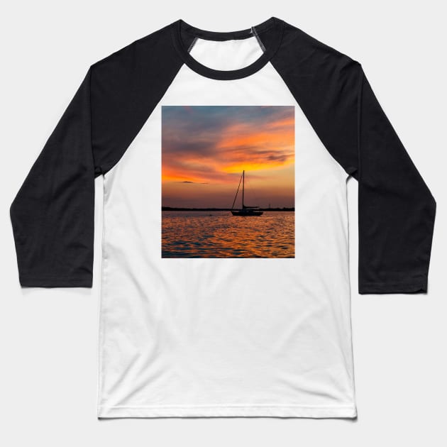 Serene sunset Baseball T-Shirt by fparisi753